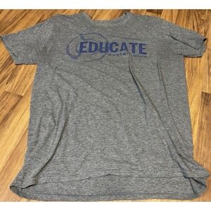 Large Blue Devils Drum and Bugle Corps DCI System Blue Educate Tee Gray Drummer